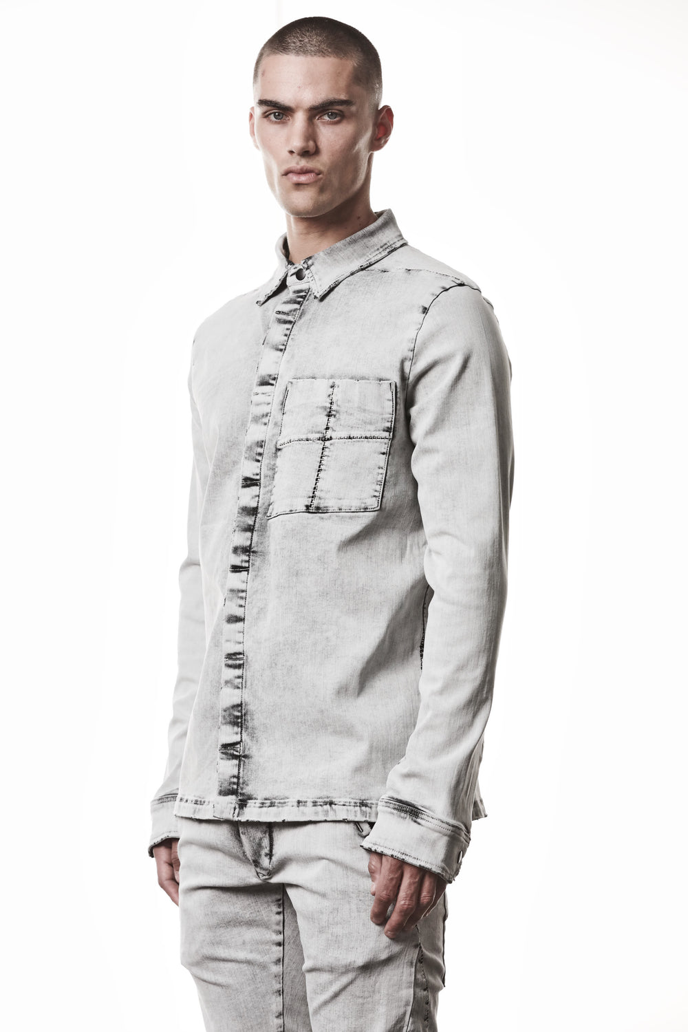 SHIRT M H 181 LIGHT GREY