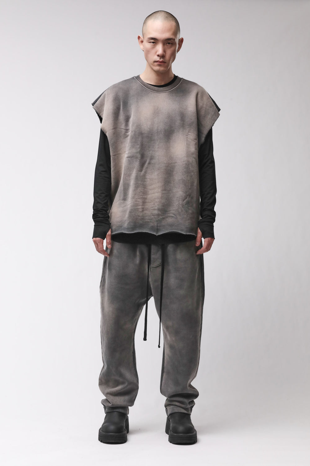 SWEATSHIRT M S 197 GREY STONE WASH SPRAY