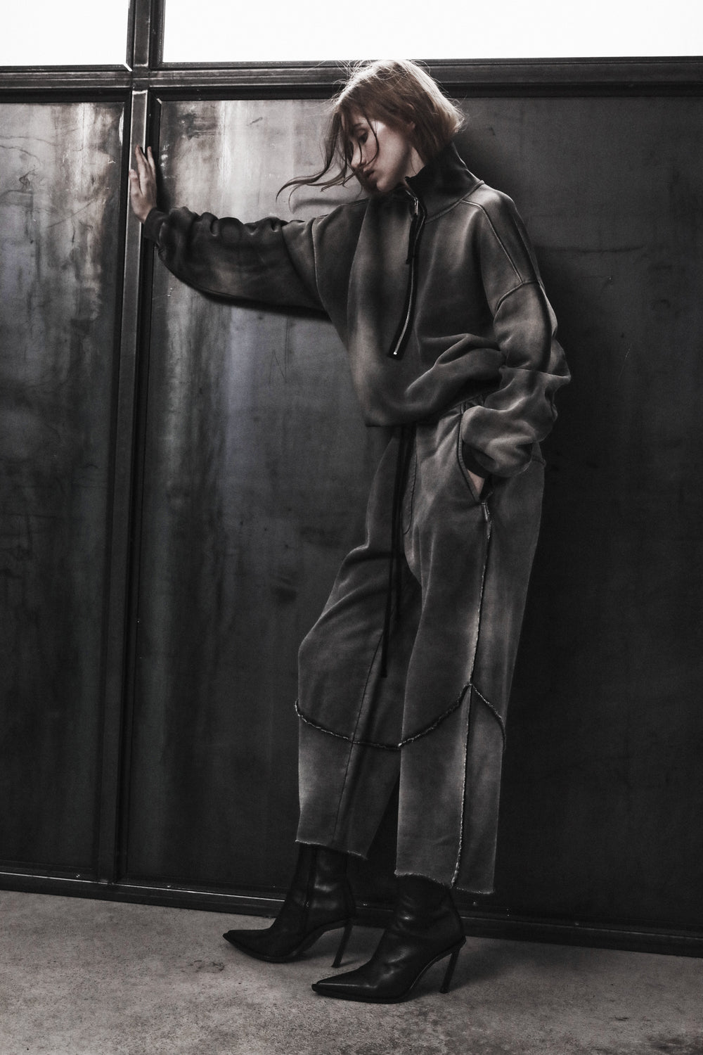 PANTS W ST 436 GREY STONE WASH SPRAY