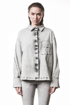 DENIMSHIRT W H 23 LIGHT GREY