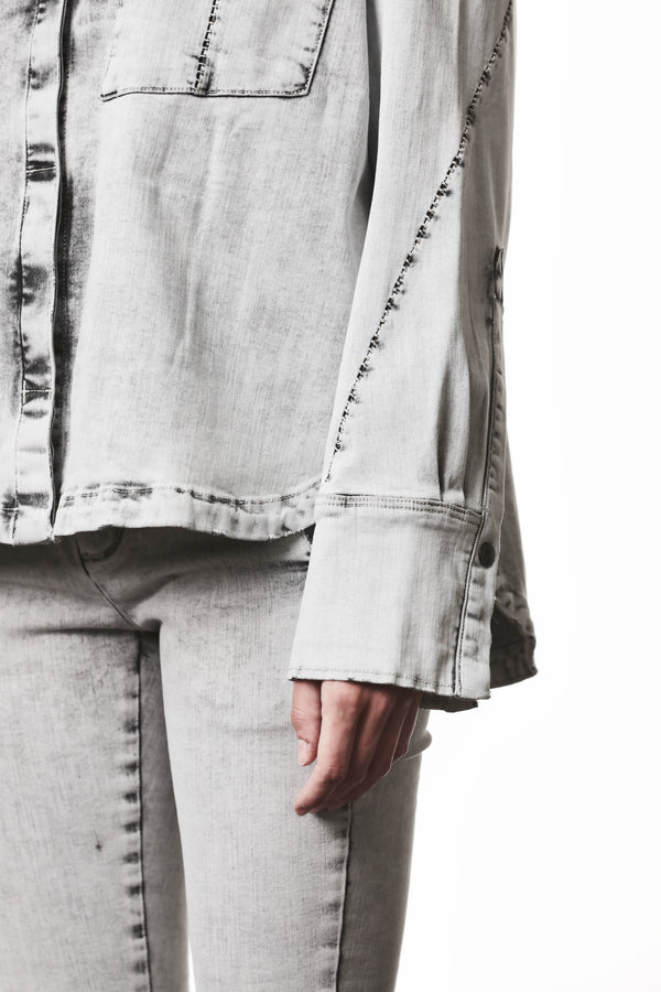 DENIMSHIRT W H 23 LIGHT GREY