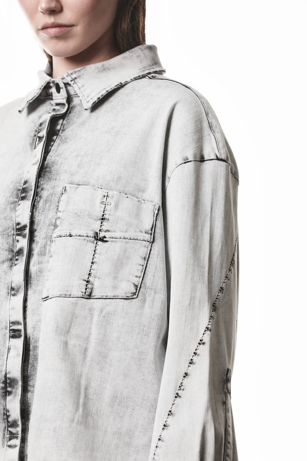DENIMSHIRT W H 23 LIGHT GREY