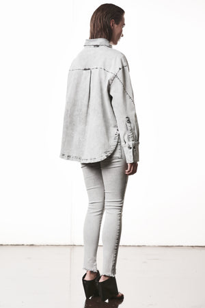 DENIMSHIRT W H 23 LIGHT GREY