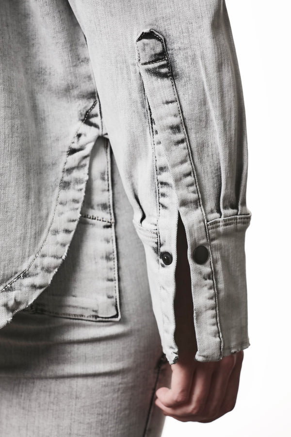 DENIMSHIRT W H 23 LIGHT GREY