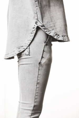 DENIMSHIRT W H 23 LIGHT GREY