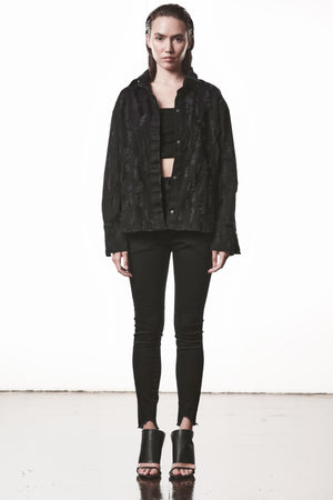DENIMSHIRT W H 24 BLACK