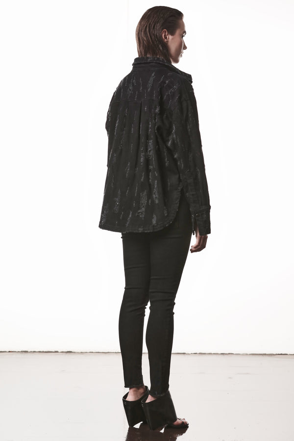 DENIMSHIRT W H 24 BLACK