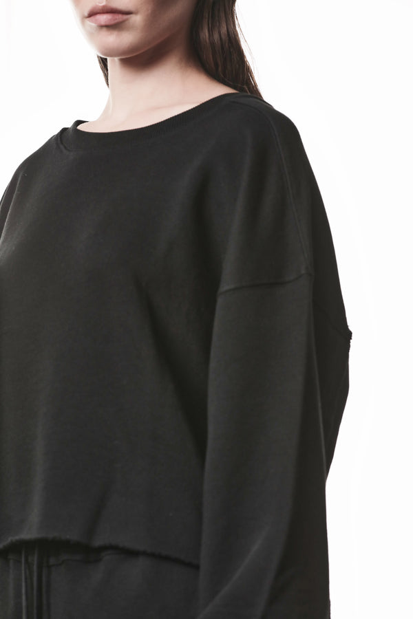 SWEATSHIRT W S 496 BLACK