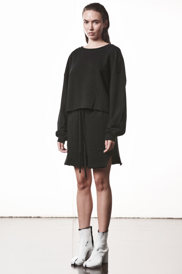 SWEATSHIRT W S 496 BLACK