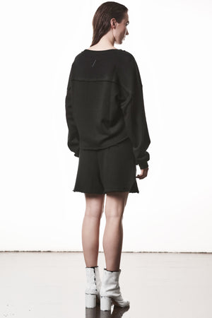 SWEATSHIRT W S 496 BLACK