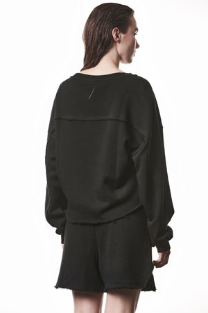 SWEATSHIRT W S 496 BLACK